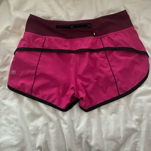 Lululemon Speed Up Shorts 2.5” Pink/Magenta/Black